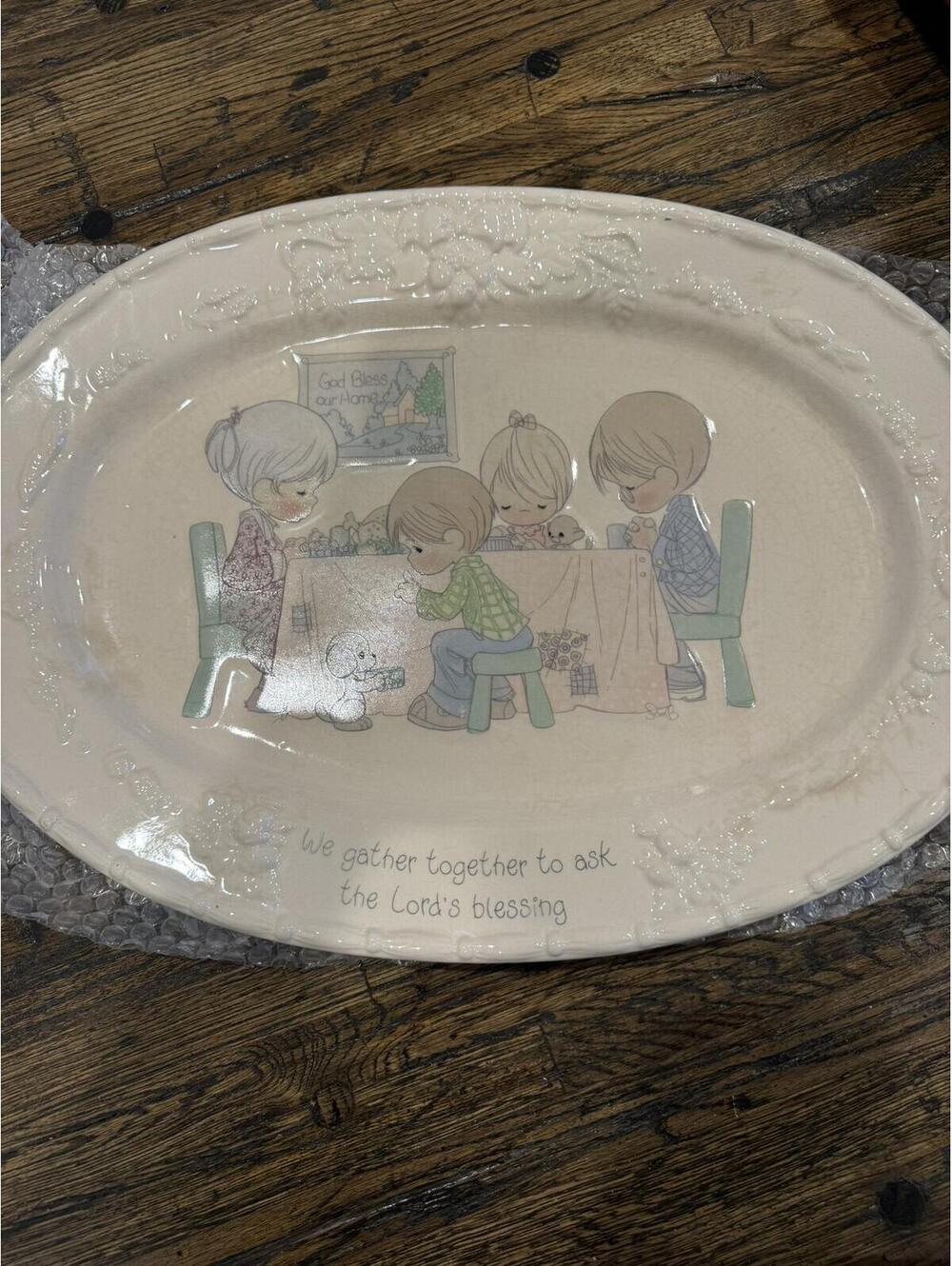 Precious Moments Ceramic Serving Platter with Blessing Illustration